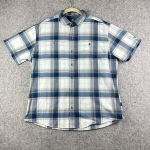 Kuhl Shirt Mens XL Plaid Styk Camping Hiking SS Tapered Fit Outdoor Pockets*